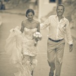 Walking up from the Church